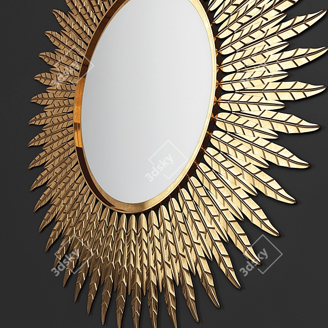 Golden Feather Mirror: Pre-Order for April 3D model image 2