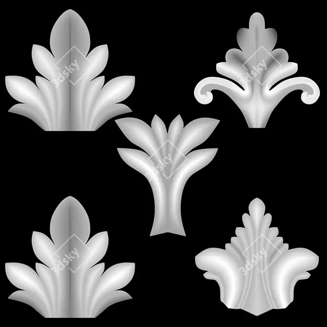 Elegant Trim Ornament: 8K Upgrade 3D model image 5