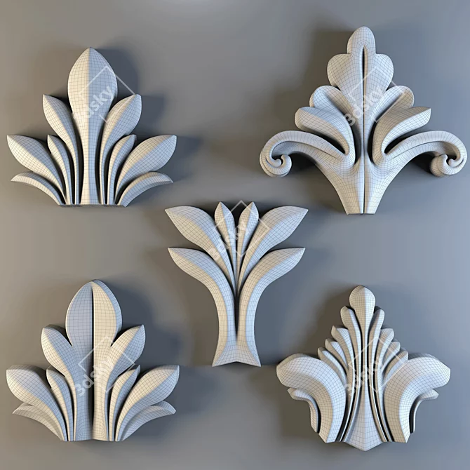 Elegant Trim Ornament: 8K Upgrade 3D model image 9