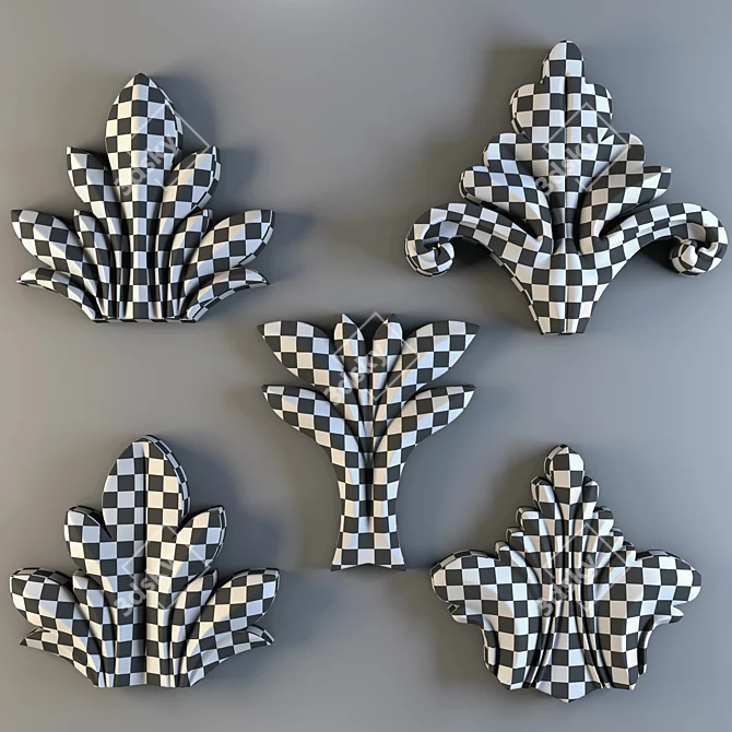 Elegant Trim Ornament: 8K Upgrade 3D model image 10