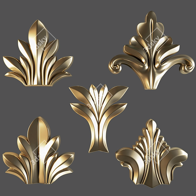 Elegant Trim Ornament: 8K Upgrade 3D model image 12