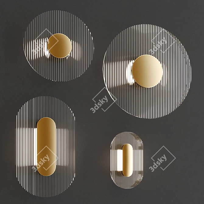 Sleek Modern Button Wall Light 3D model image 1