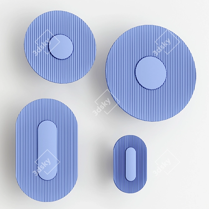 Sleek Modern Button Wall Light 3D model image 3