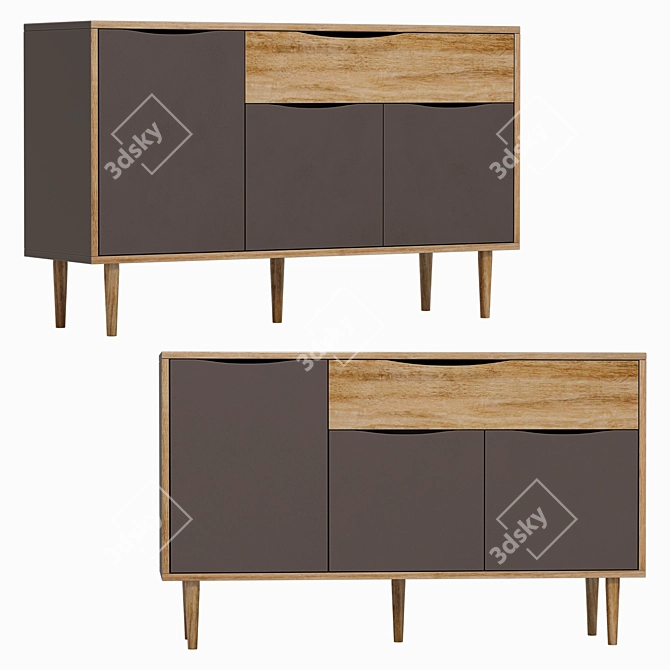 Sleek TV Stand | 133x81x40 cm 3D model image 1