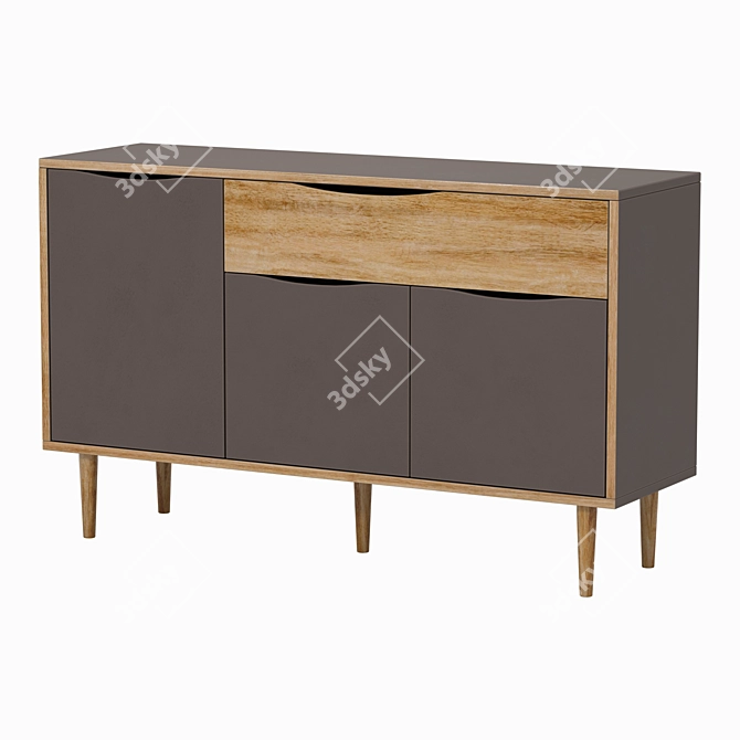 Sleek TV Stand | 133x81x40 cm 3D model image 3