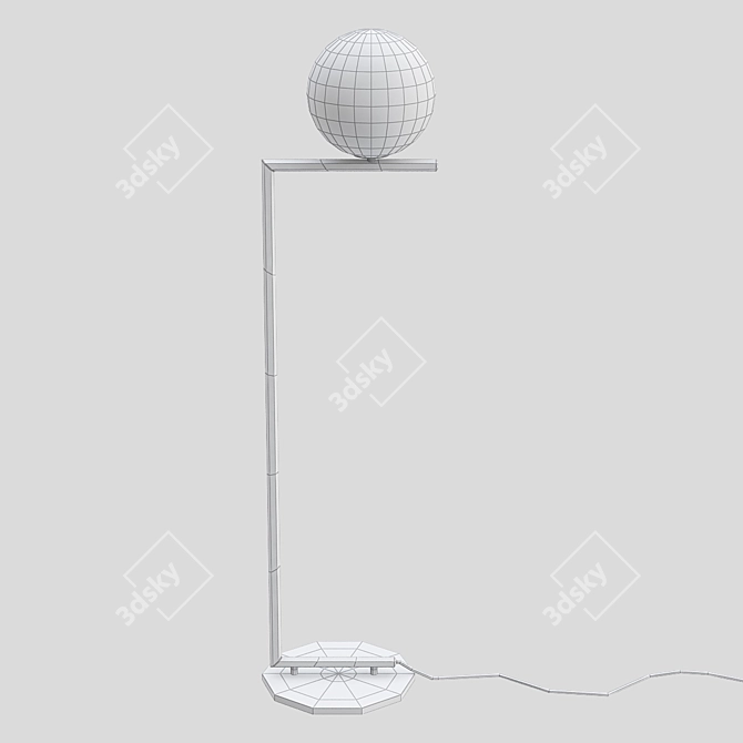 Sleek Flos IC Black Floor Lamp 3D model image 2