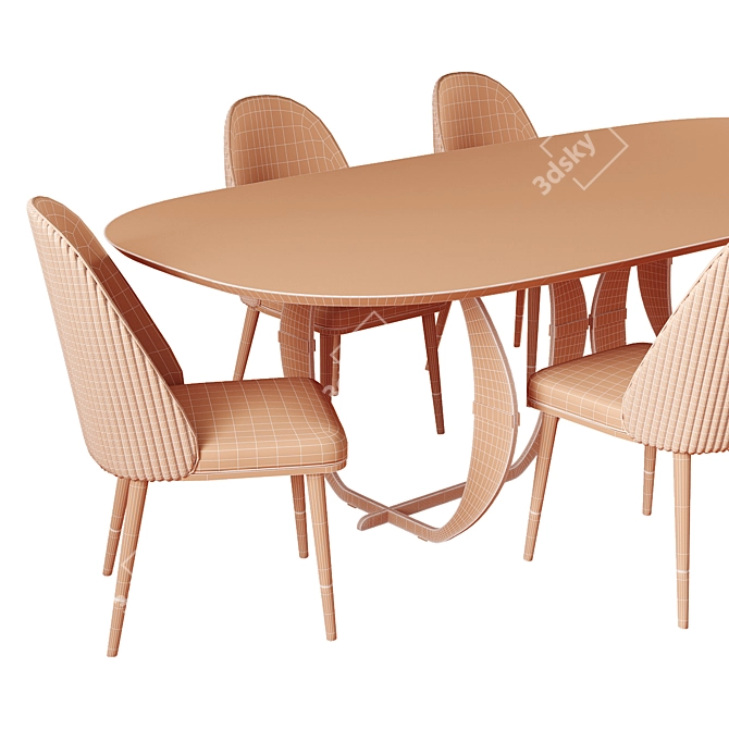 Elegant Capital Collection Oval Dining Set 3D model image 3