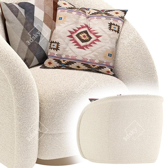 Stylish Swivel Chair: Cristo 3D model image 3