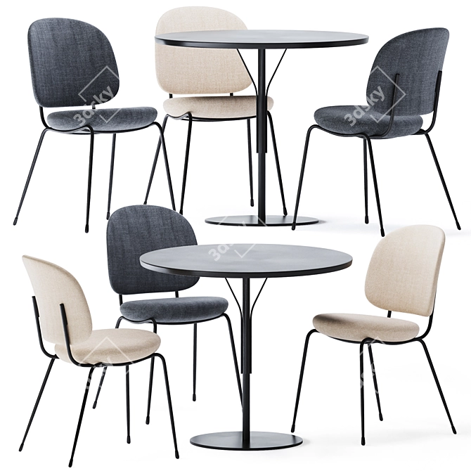 Elegant Round Kelly T Table 3D model image 1