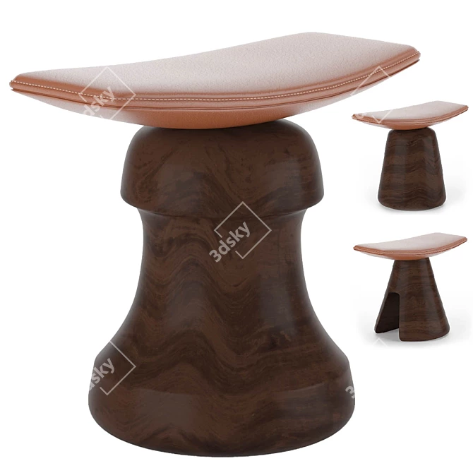 Delcourt's Roi Fou and Mat Stools 3D model image 6