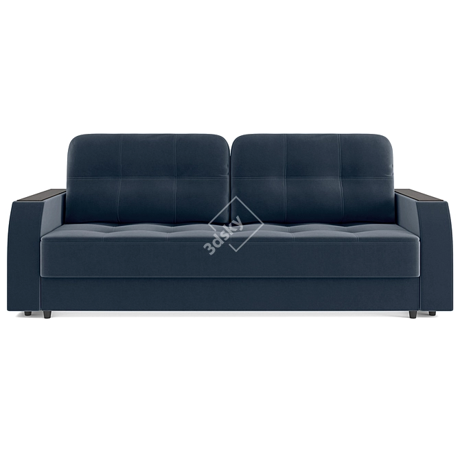 Luxury Comfort: Borgo Velvet Blue Sofa 3D model image 2