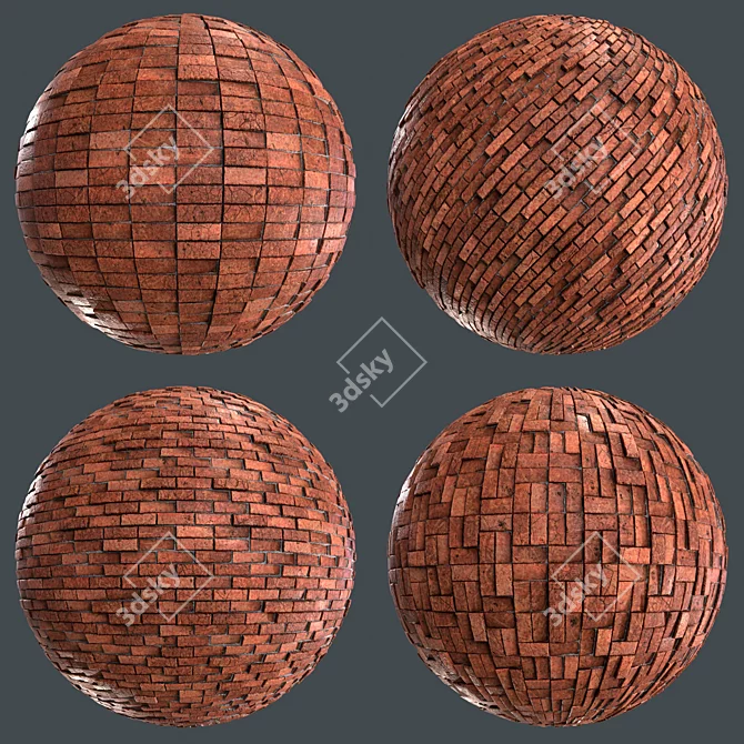 Seamless Brick PBR Material Set 3D model image 1