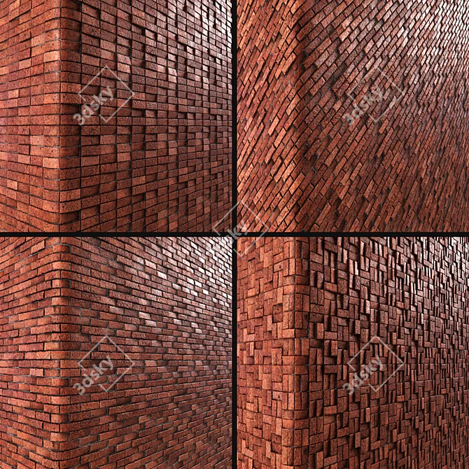 Seamless Brick PBR Material Set 3D model image 2