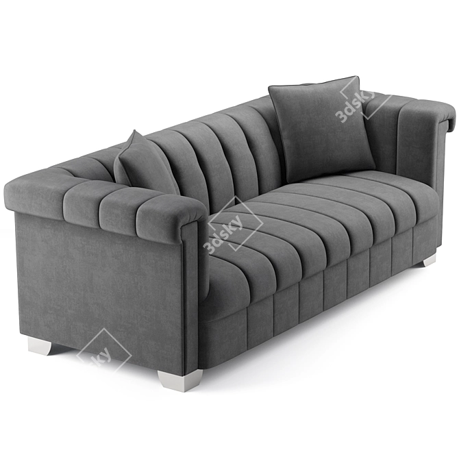 Luxurious Kayla Velvet Sofa by Meridian Furniture 3D model image 2