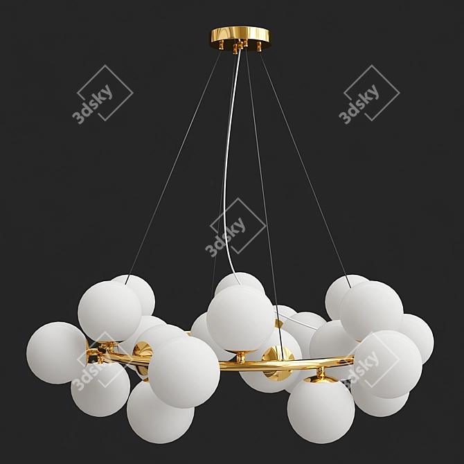 Sleek Nordic Chandelier - RUOQI 3D model image 1