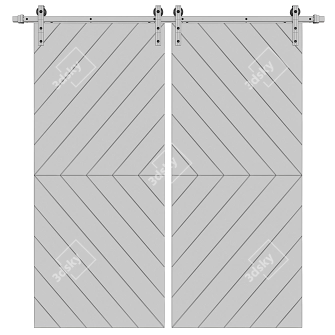 Modern Interior Door - 2120x920x35mm 3D model image 3