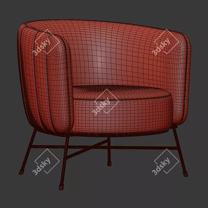 Elegant Charleston Armchair 3D model image 5