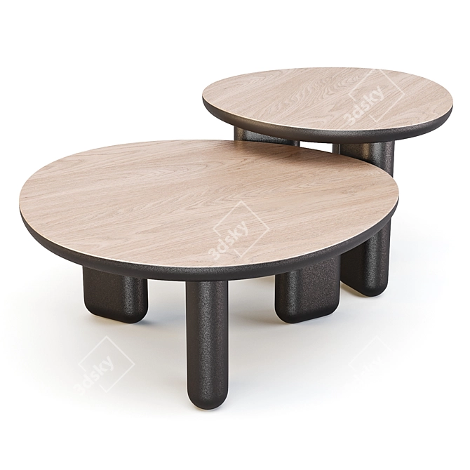 Liu Jo Caillou: Round Wood Coffee Tables 3D model image 1