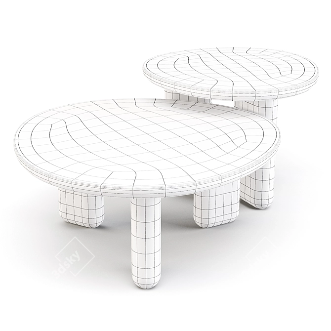 Liu Jo Caillou: Round Wood Coffee Tables 3D model image 5