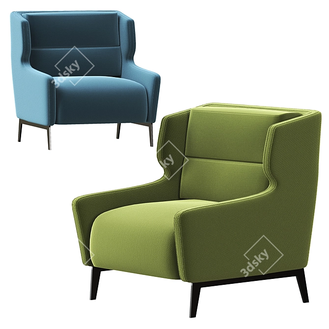 ComfortMax Fabric Armchair 3D model image 2