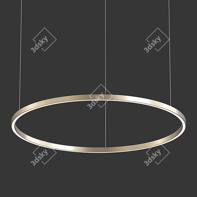 Gold Horizontal Ring Chandelier 3D model image 1