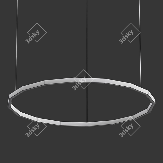 Gold Horizontal Ring Chandelier 3D model image 2