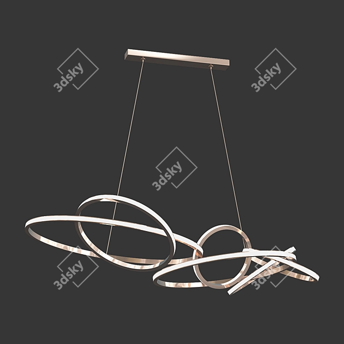 Elegant Light Sculpture: Unfolded Hanging 3D model image 1