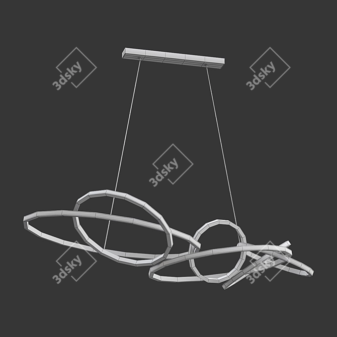 Elegant Light Sculpture: Unfolded Hanging 3D model image 2