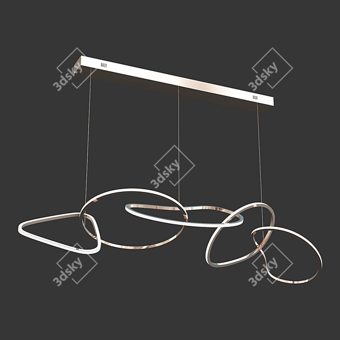 Elegant Hanging Ring Chandelier 3D model image 1