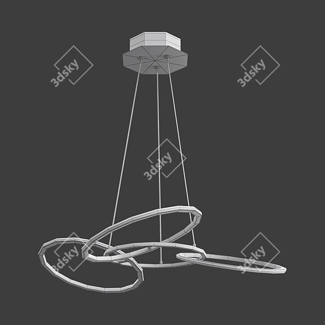 Elegant Bond Rings Chandelier 3D model image 2