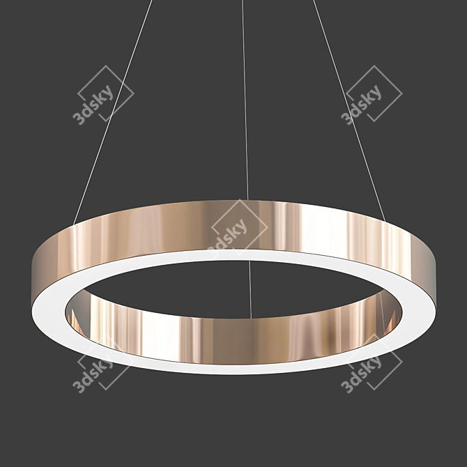 Elegant Bronze Ribbon Chandelier 3D model image 1