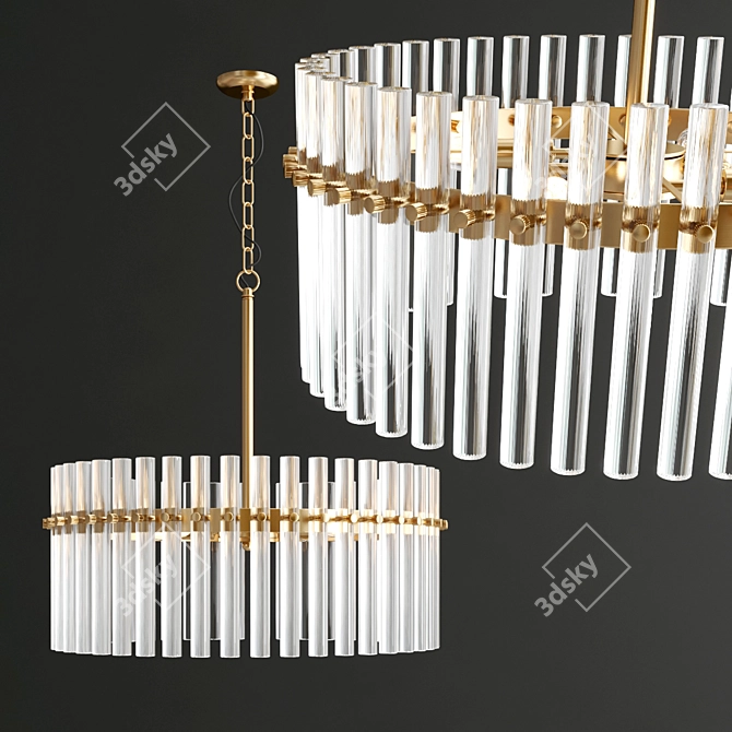 Neva 4-Light Drum Chandelier 3D model image 1