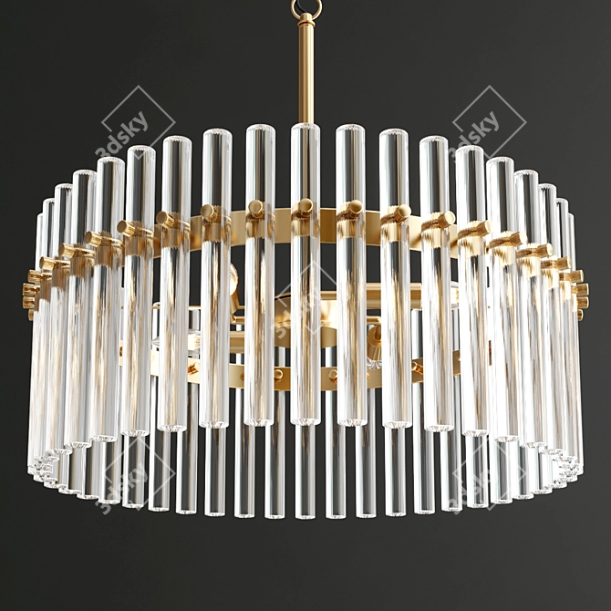 Neva 4-Light Drum Chandelier 3D model image 2