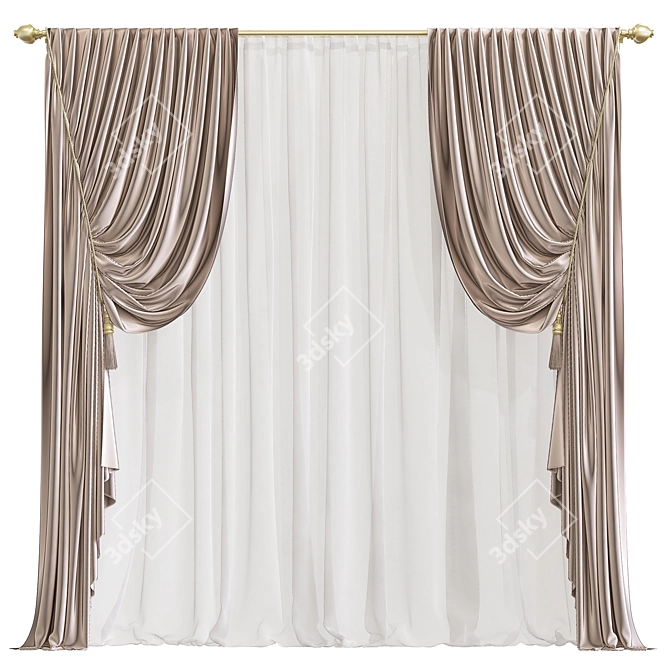 Revamped Curtain with Enhanced Design 3D model image 1