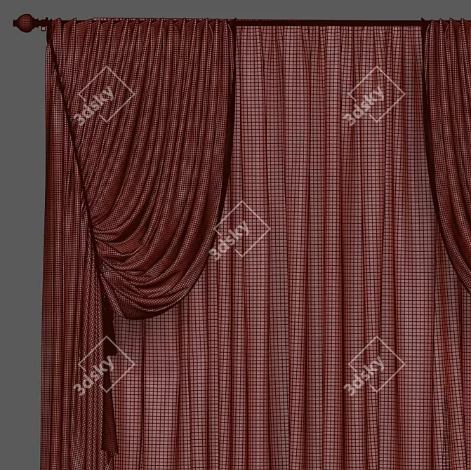 Revamped Curtain with Enhanced Design 3D model image 3