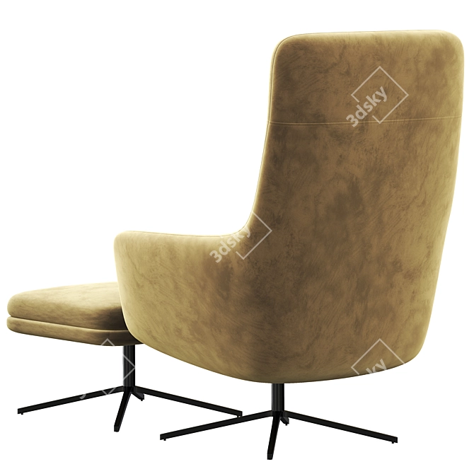 Elegant High Back Armchair 3D model image 3