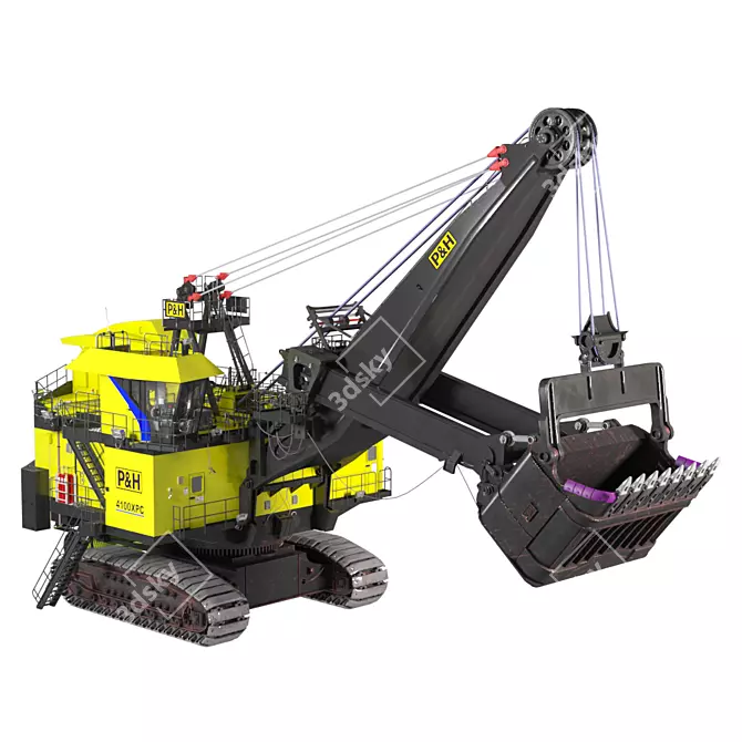 Heavy Duty P&H 4100XPC Electric Rope Shovel 3D model image 1