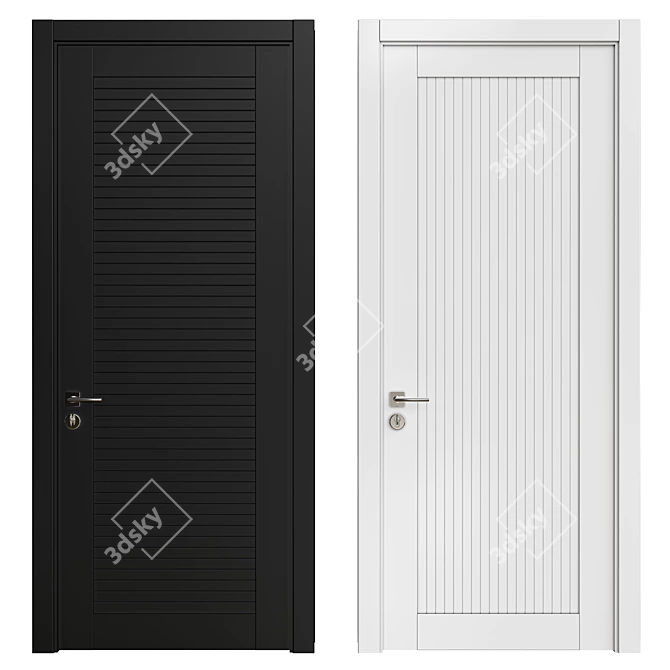 Elegant Interior Door 3D model image 1