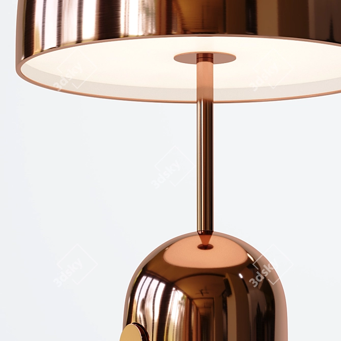 Industrial Copper and Chrome Ocaro Table 3D model image 4