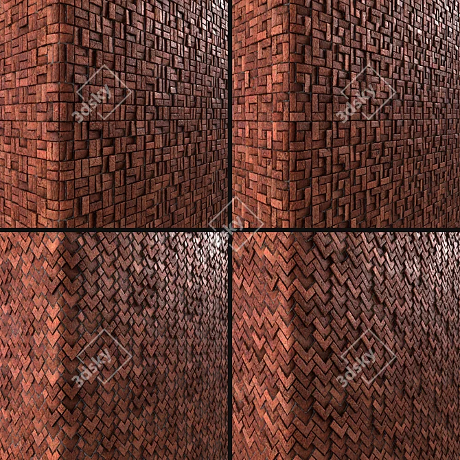 Seamless Brick PBR Materials 3D model image 2