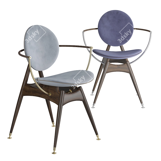 Modern Circle Dining Chair 3D model image 1