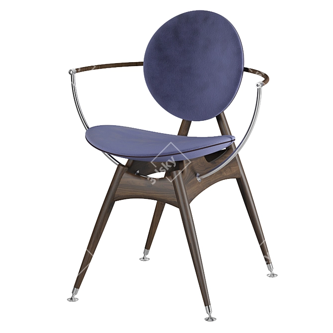 Modern Circle Dining Chair 3D model image 4
