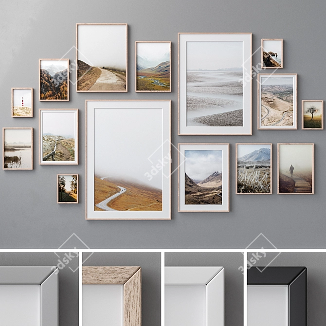 Multi-Color Wood Photo Frames 3D model image 1