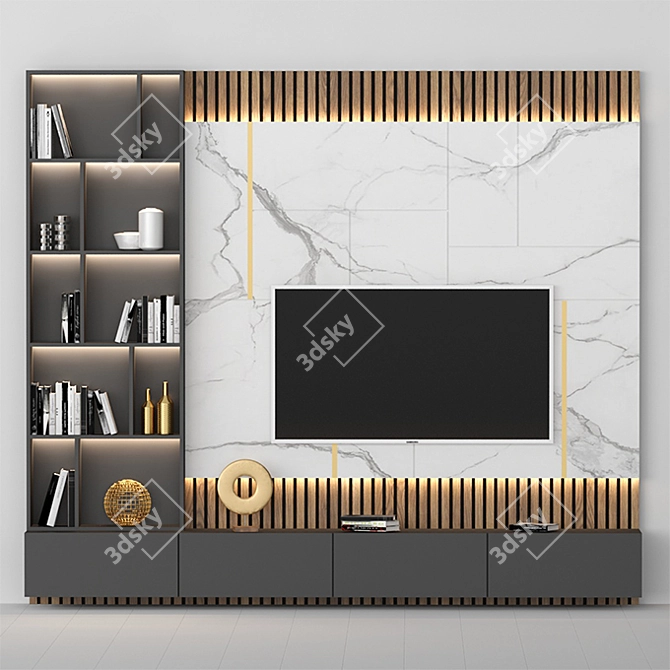 Modern TV Stand 036: Easy-to-Use Visualizations 3D model image 1