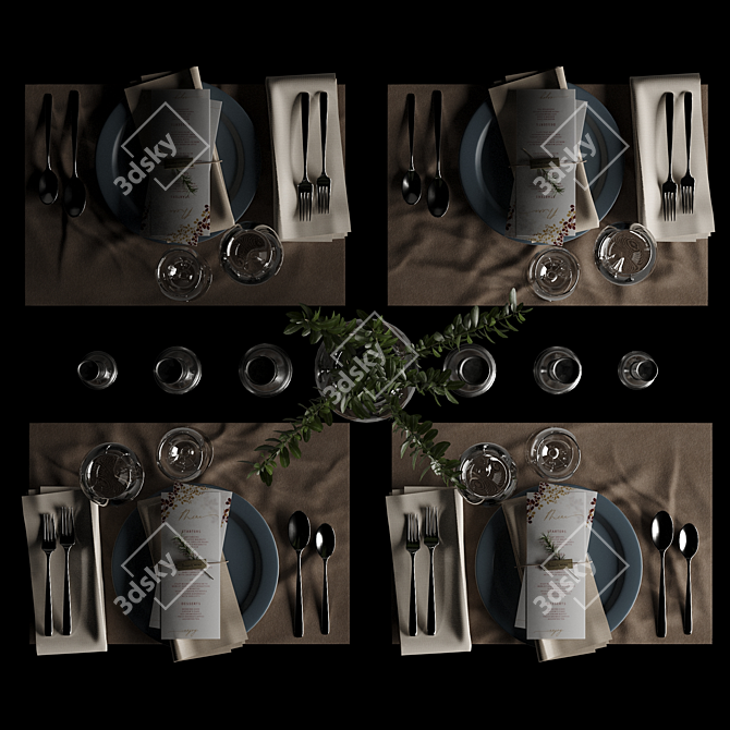 Sleek Table Setting 2014 3D model image 4