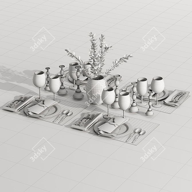 Sleek Table Setting 2014 3D model image 5