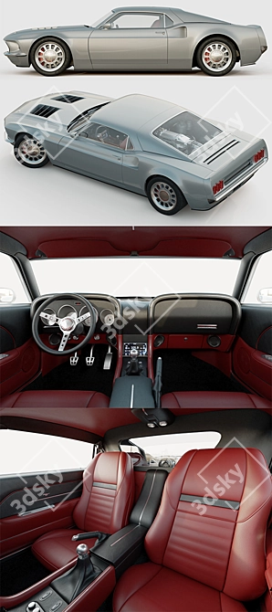 Revolutionary Ford Mustang Mach 40 3D model image 3