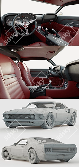 Revolutionary Ford Mustang Mach 40 3D model image 4