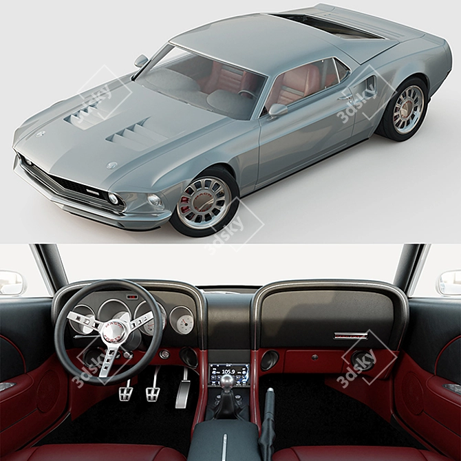 Revolutionary Ford Mustang Mach 40 3D model image 5