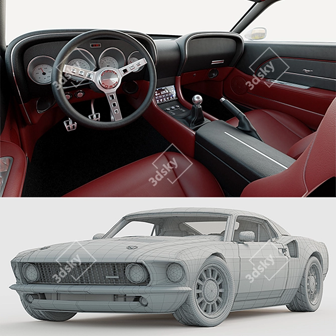 Revolutionary Ford Mustang Mach 40 3D model image 8